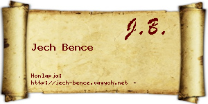 Jech Bence névjegykártya